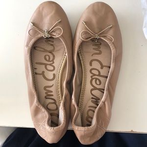 SAM EDELMAN TAN BALLET FLATS — SIZE 7